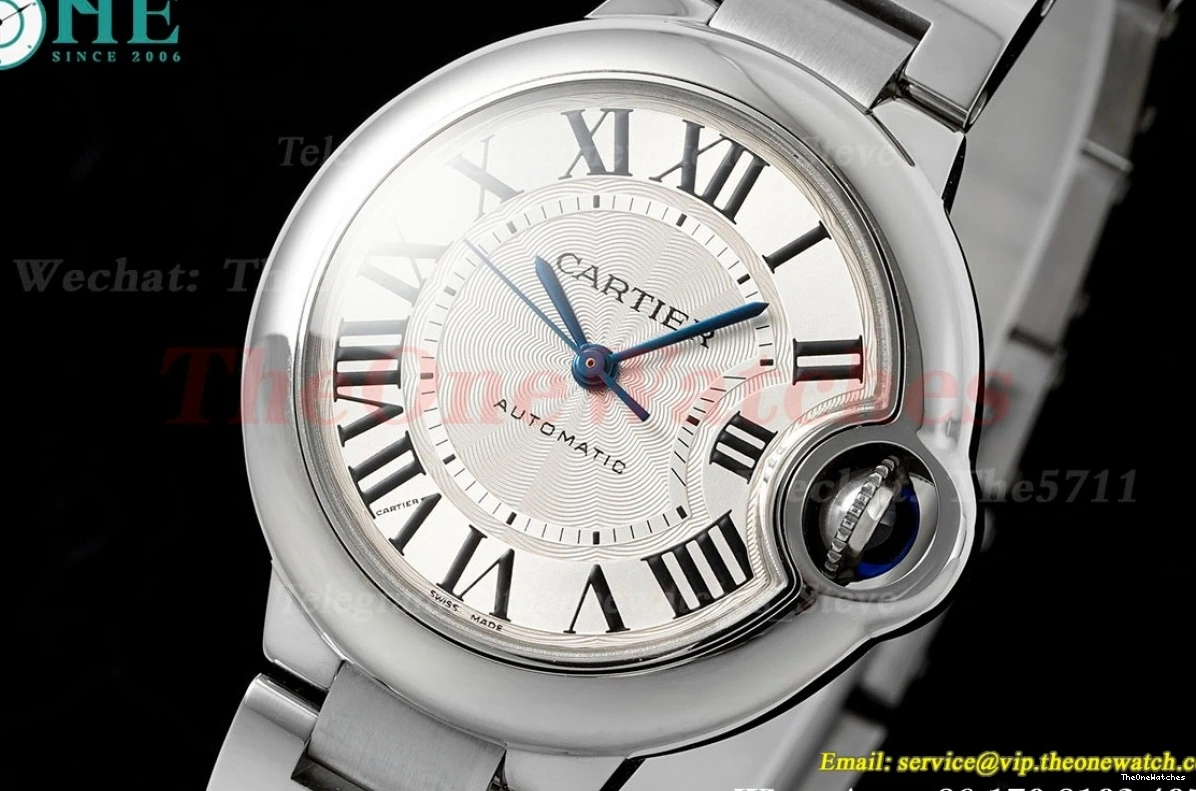 De Dial SS Ballon SS Cartier A076 V6F 33mm White Bleu 0106